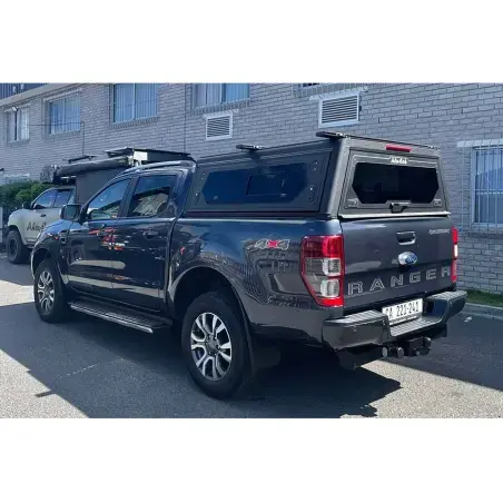 Hardtop Contour noir lisse avec fenêtre latérale pour Ford Ranger 2012-2022 double cabine Alu-Cab